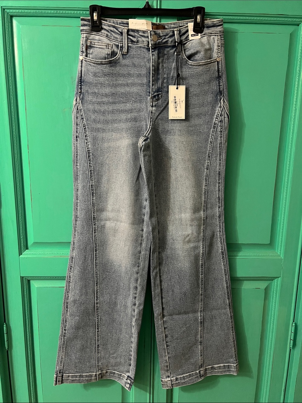 Judy Blue Retro Wide Leg Light Blue Flare Jeans 9/29